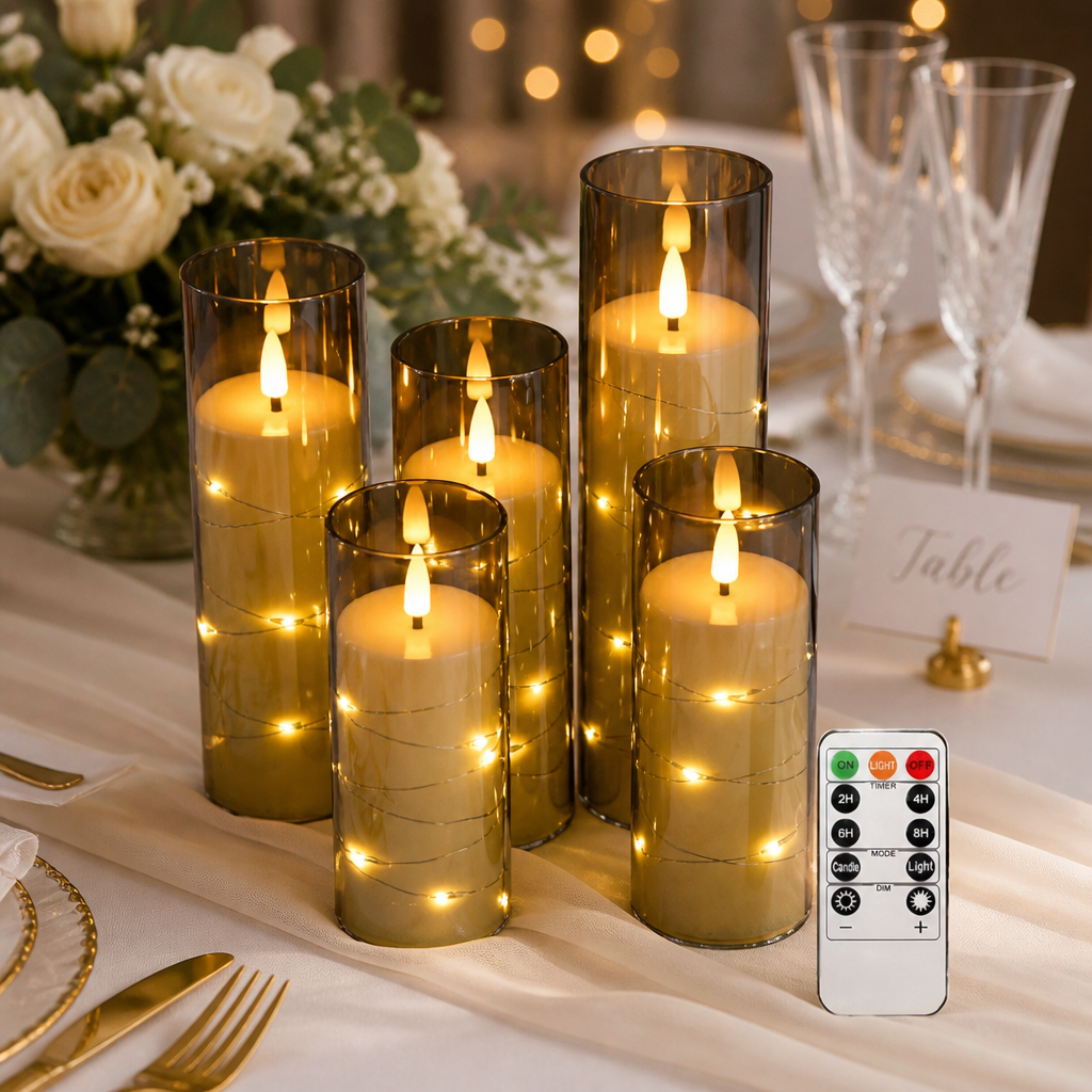 LED Kerzen Verleih 5er Set
