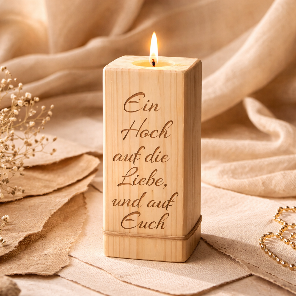 Tischnummern Ein Hoch auf die Liebe , mit integriertem Teelichthalter