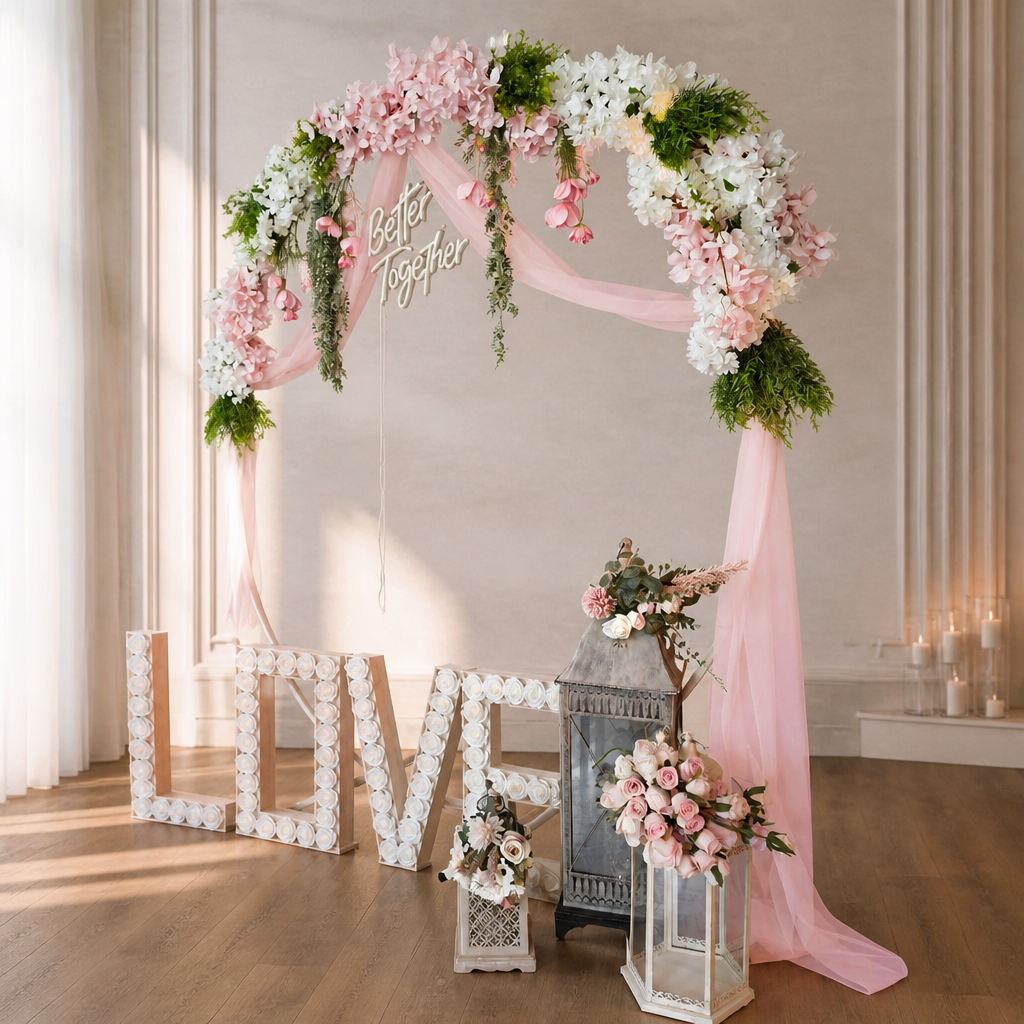 DIY Blumenset Weiß-Rose-Grün – Verleih